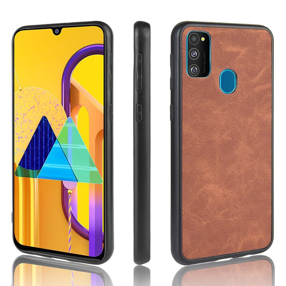 Samsung Galaxy M30s coffee color leather back cover case