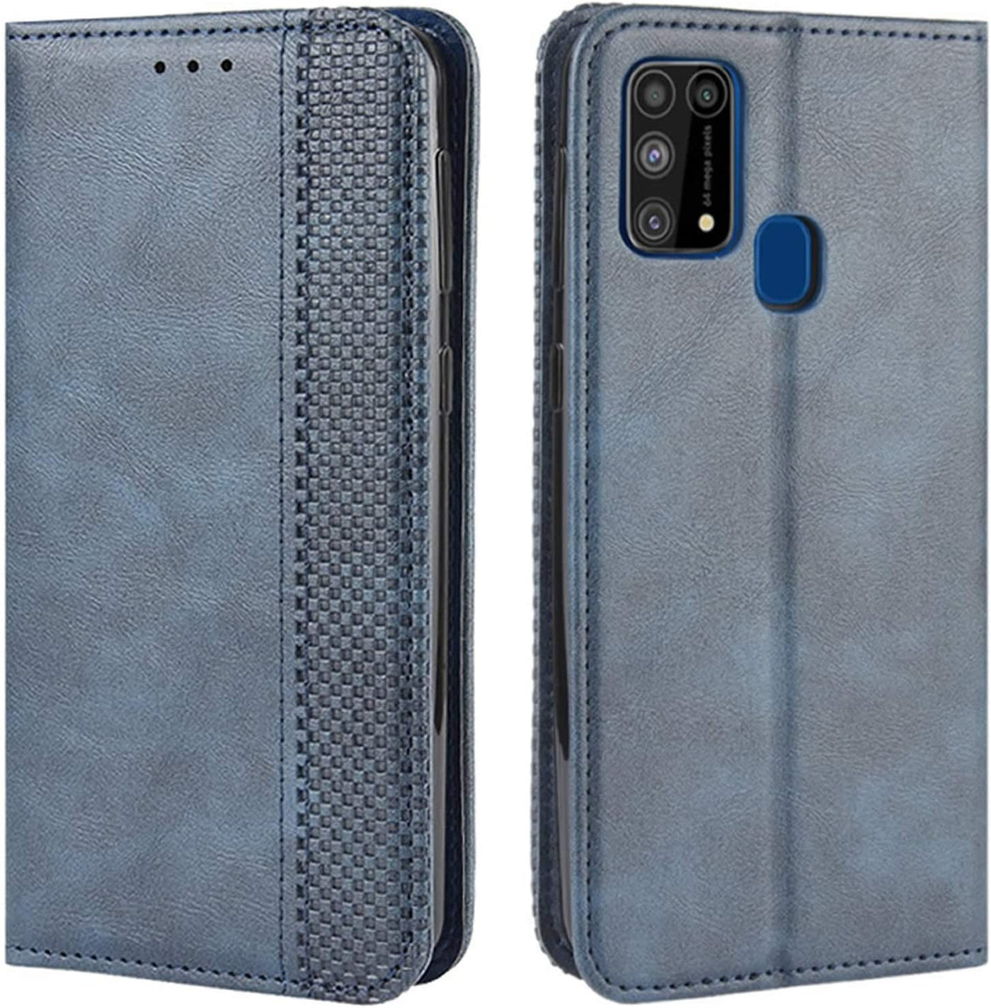 Samsung Galaxy M31 blue color leather wallet flip cover case By excelsior