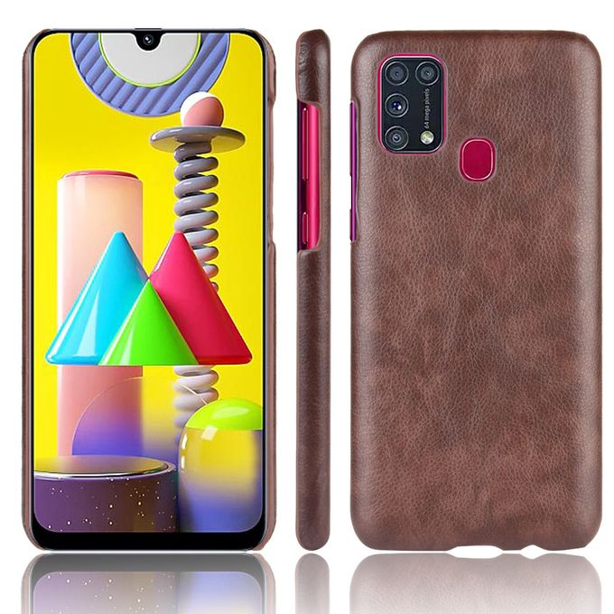 Samsung Galaxy M31 coffee color leather back cover case