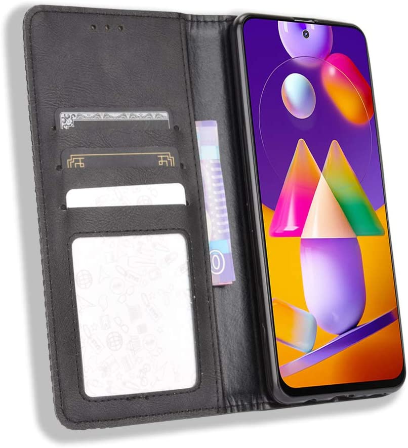 Samsung Galaxy M31s Leather Wallet flip case cover with card slots by Excelsior