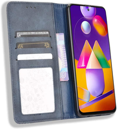 Samsung Galaxy M31s Leather Wallet flip case cover with card slots by Excelsior