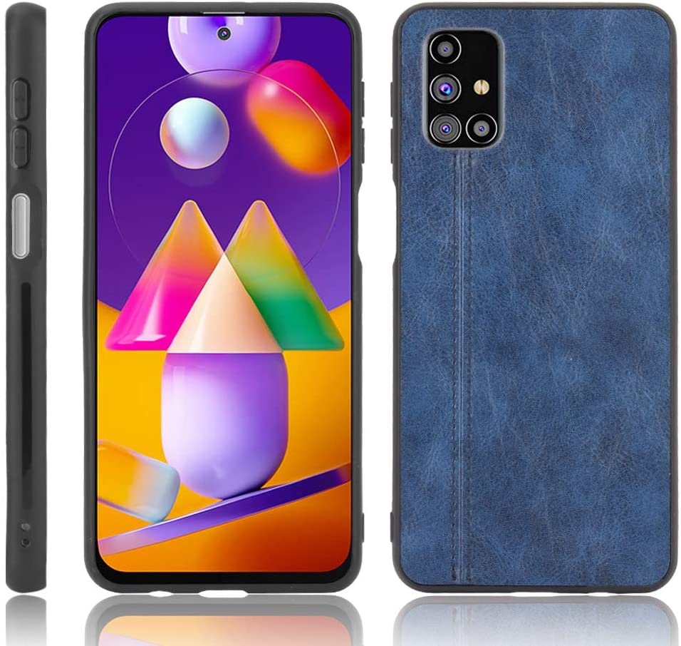 Samsung Galaxy M51 blue color leather back cover case