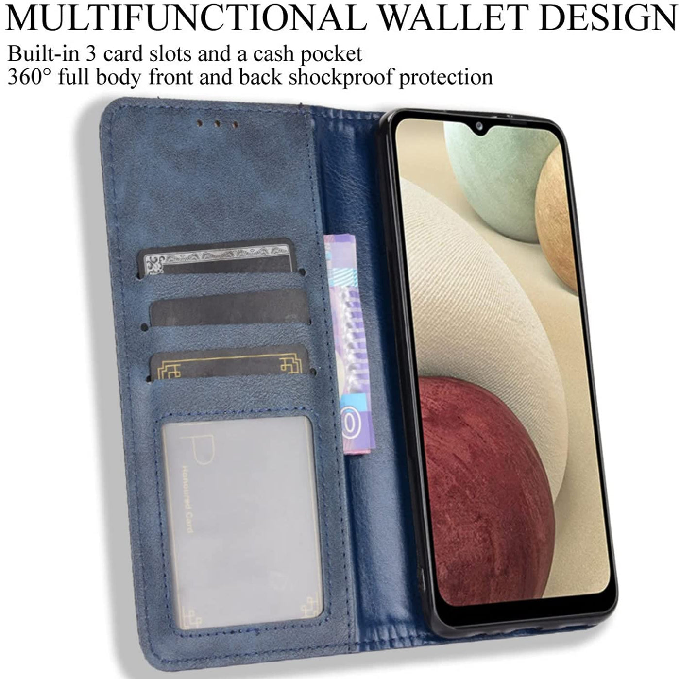 Samsung Galaxy M42 Leather Wallet flip case cover with card slots by Excelsior