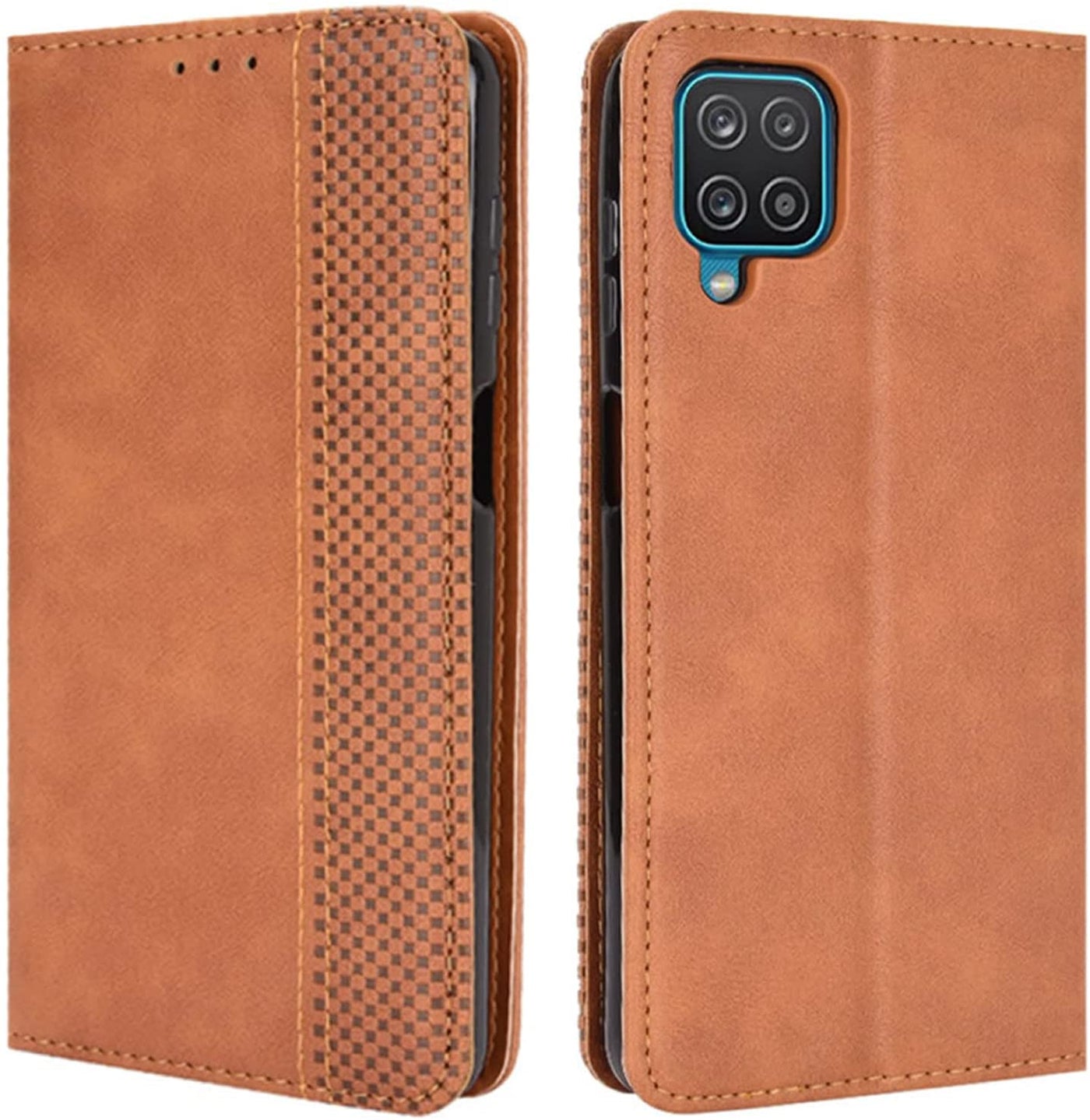 Samsung Galaxy M42 brown color leather wallet flip cover case By excelsior