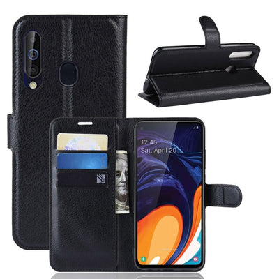 Samsung Galaxy M40 black color leather wallet flip cover case By excelsior