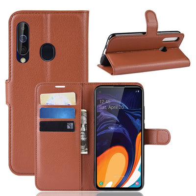 Samsung Galaxy M40 brown color leather wallet flip cover case By excelsior