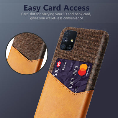 Samsung Galaxy M51 leather back case cover with card holder slot
