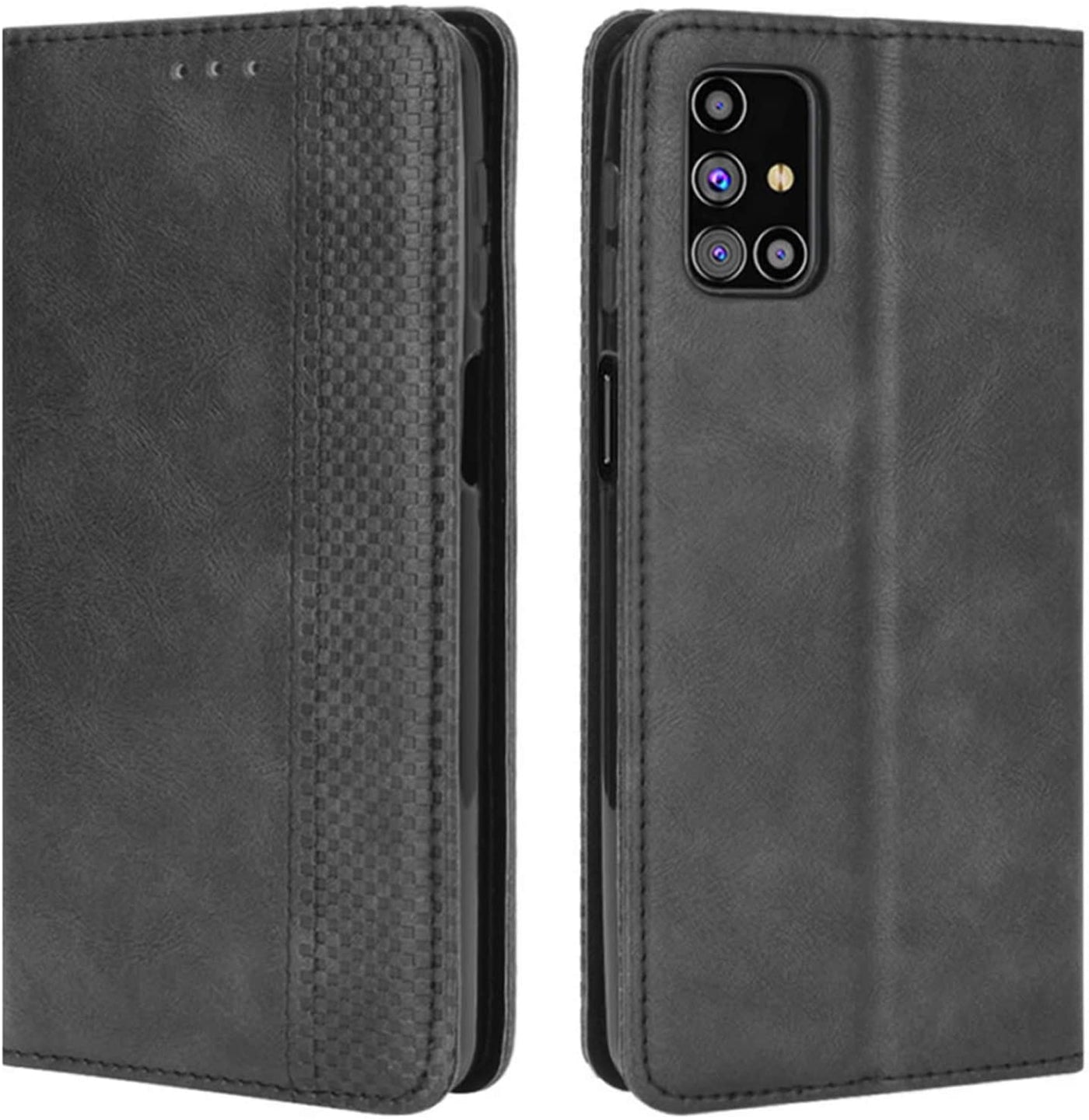 Samsung Galaxy M51 black color leather wallet flip cover case By excelsior