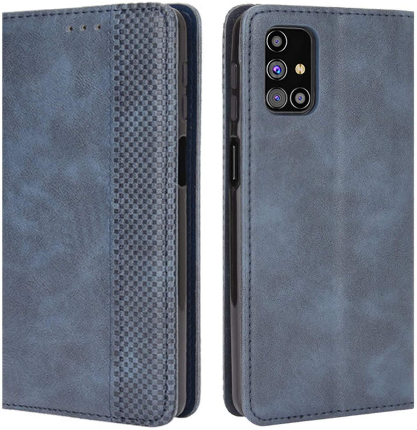 Samsung Galaxy M51 blue color leather wallet flip cover case By excelsior