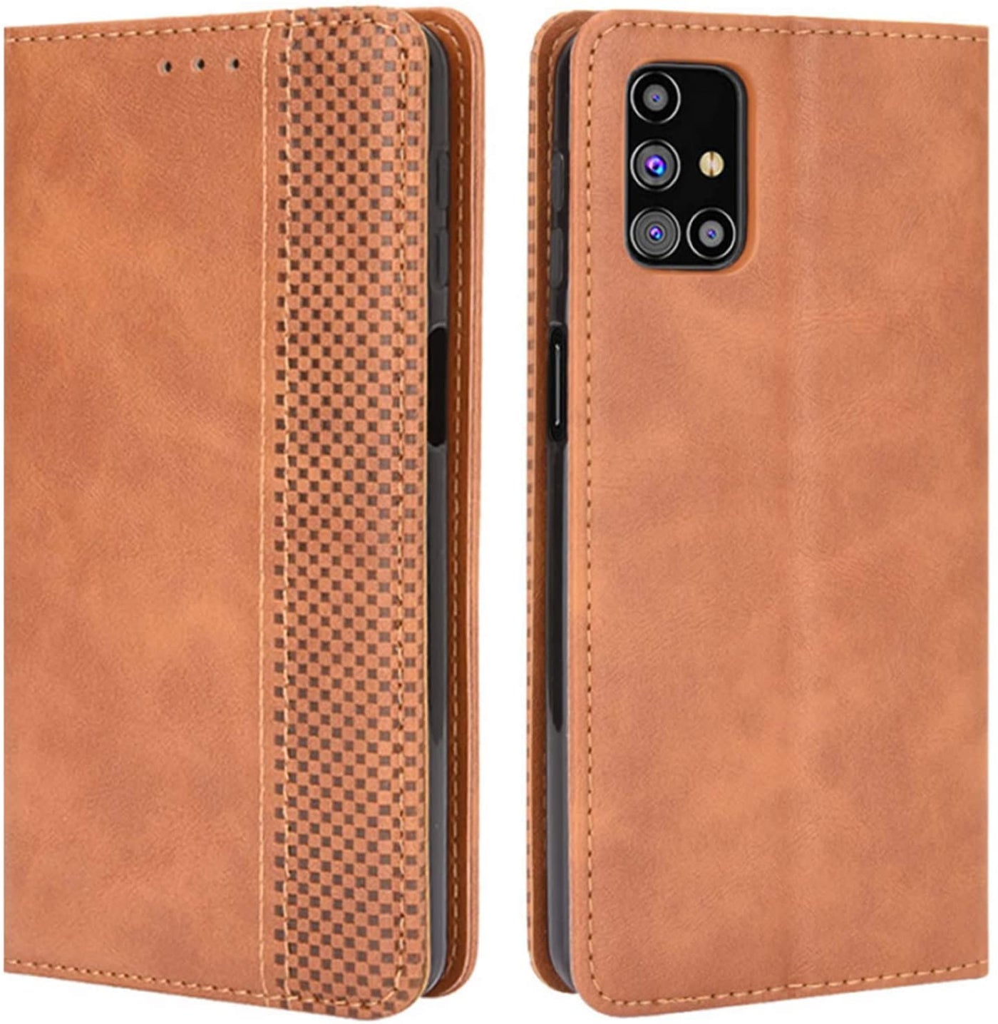 Samsung Galaxy M51 brown color leather wallet flip cover case By excelsior