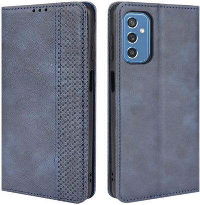 Samsung Galaxy M52 blue color leather wallet flip cover case By excelsior
