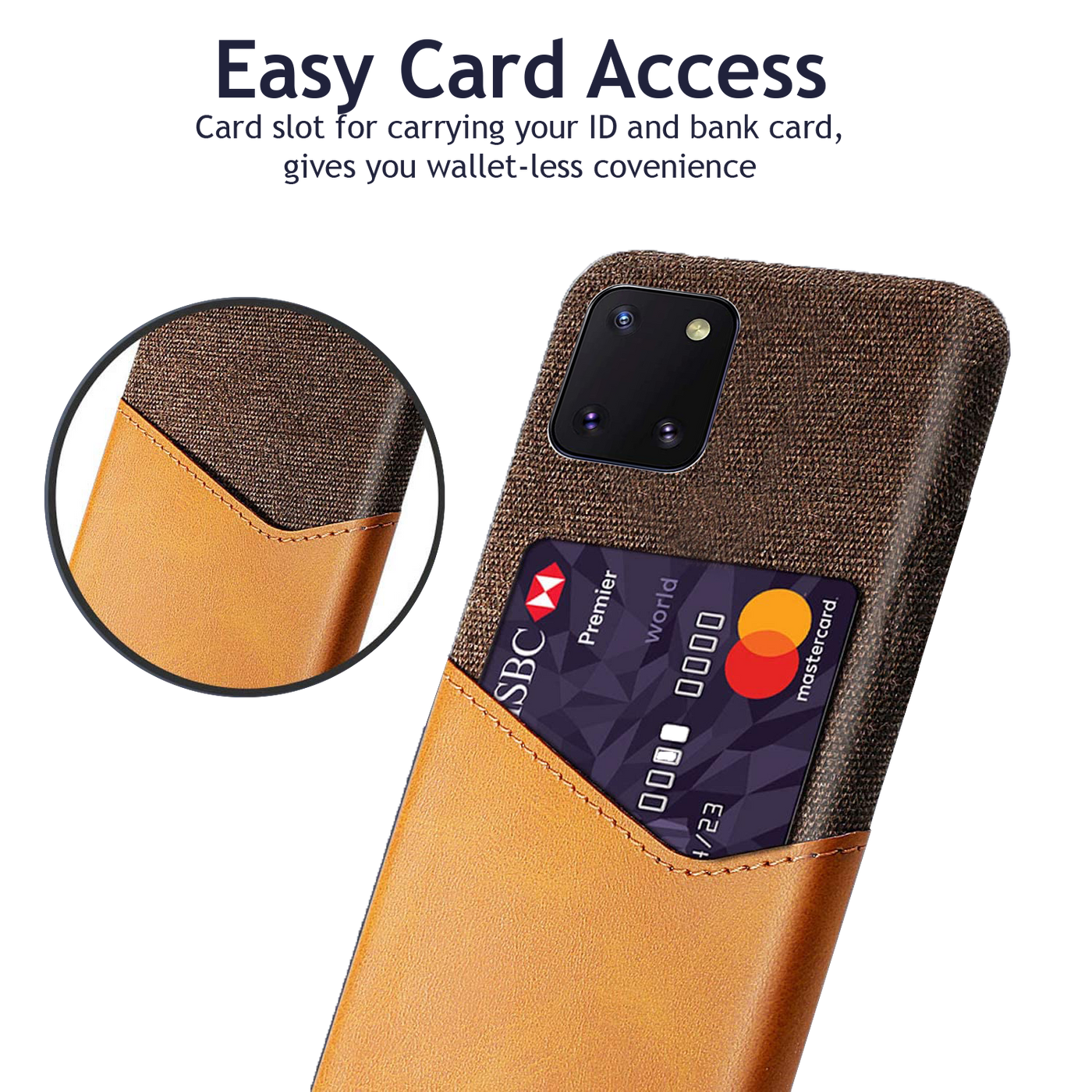 Samsung Galaxy Note 10 Lite Leather back case cover with card slots by Excelsior