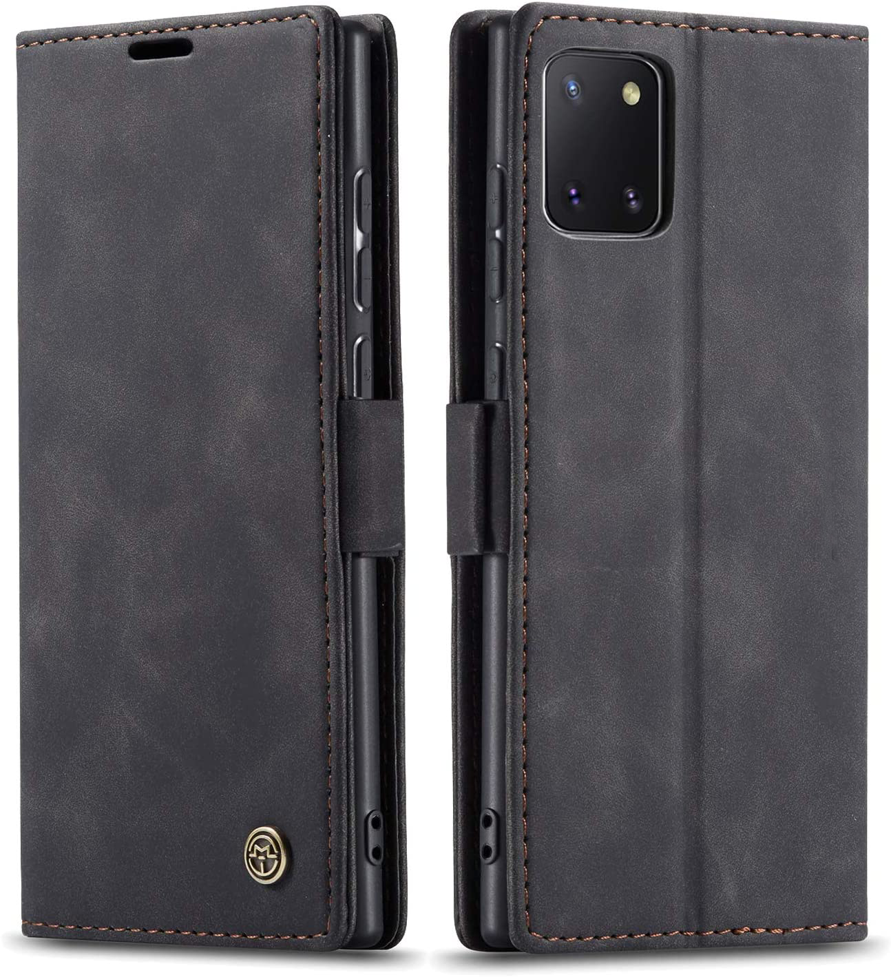 Samsung Galaxy Note 10 Lite black color leather wallet flip cover case By excelsior