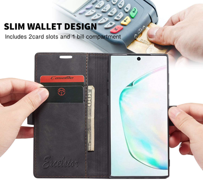 Samsung Galaxy Note 10 Lite Leather Wallet flip case cover with card slots by Excelsior