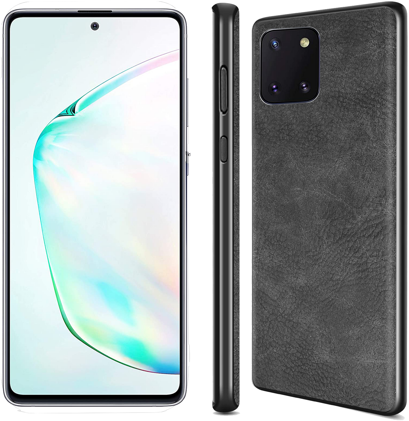 Samsung Galaxy Note 10 Lite black color leather back cover case