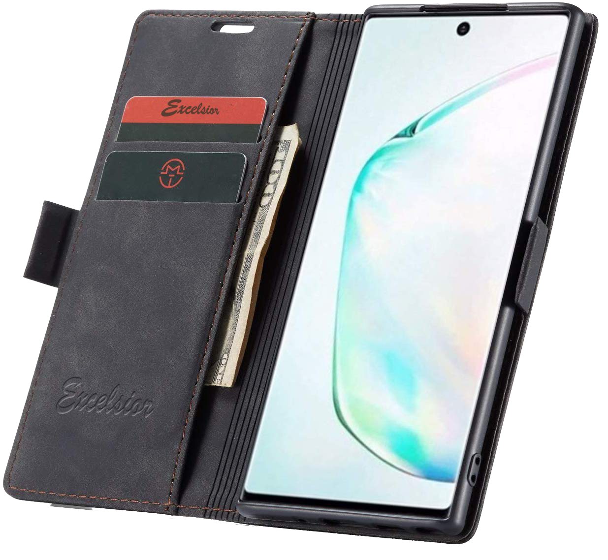 Samsung Galaxy Note 10 Plus Leather Wallet flip case cover with card slots by Excelsior