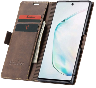 Samsung Galaxy Note 10 Plus Leather Wallet flip case cover with card slots by Excelsior