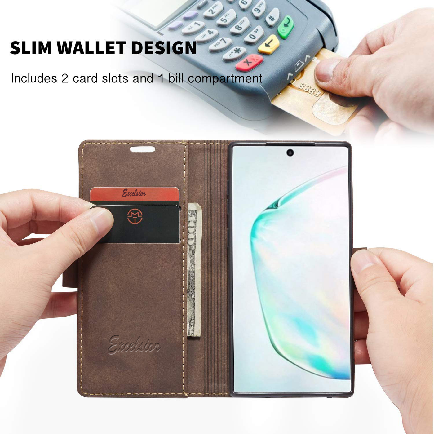 Samsung note 10 plus slim wallet design wallet flip case cover
