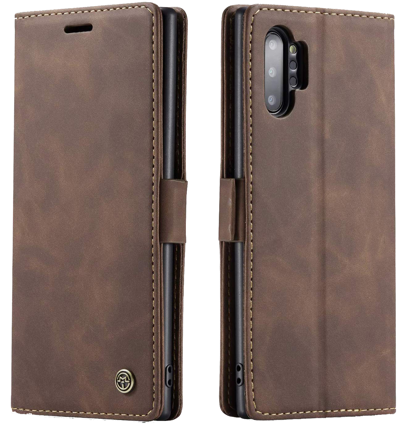 Samsung Galaxy Note 10 Plus coffee color leather wallet flip cover case By excelsior
