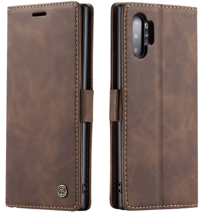 Samsung Galaxy Note 10 Plus coffee color leather wallet flip cover case By excelsior