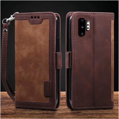 Samsung Galaxy Note 10 Plus Coffee color leather wallet flip cover case By excelsior