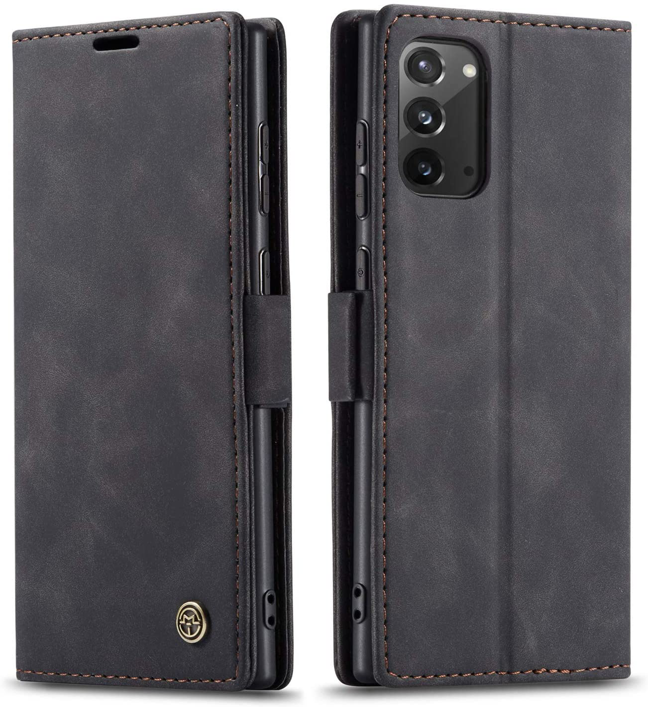 Samsung Galaxy Note 20 black color leather wallet flip cover case By excelsior