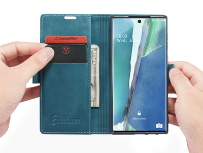 Samsung Galaxy Note 20 Leather Wallet flip case cover with card slots by Excelsior