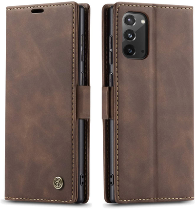 Samsung Galaxy Note 20 coffee color leather wallet flip cover case By excelsior