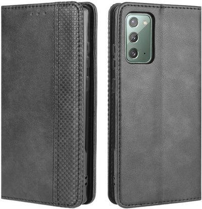Samsung Galaxy Note 20 black color leather wallet flip cover case By excelsior