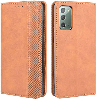 Samsung Galaxy Note 20 brown color leather wallet flip cover case By excelsior