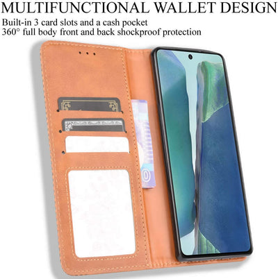 Samsung Galaxy Note 20 Leather Wallet flip case cover with card slots by Excelsior