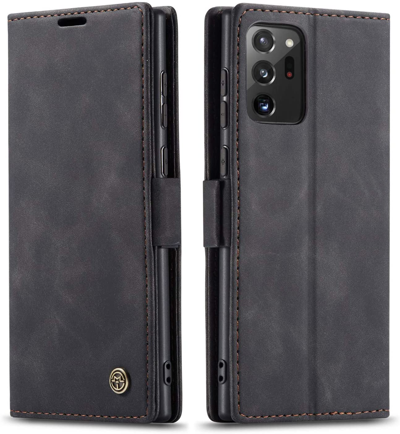 Samsung Galaxy Note 20 Ultra black color leather wallet flip cover case By excelsior