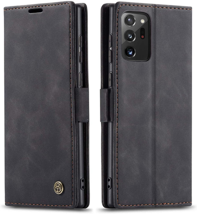 Samsung Galaxy Note 20 Ultra black color leather wallet flip cover case By excelsior