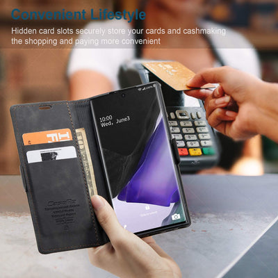 Samsung Galaxy Note 20 Ultra Leather Wallet flip case cover with card slots by Excelsior