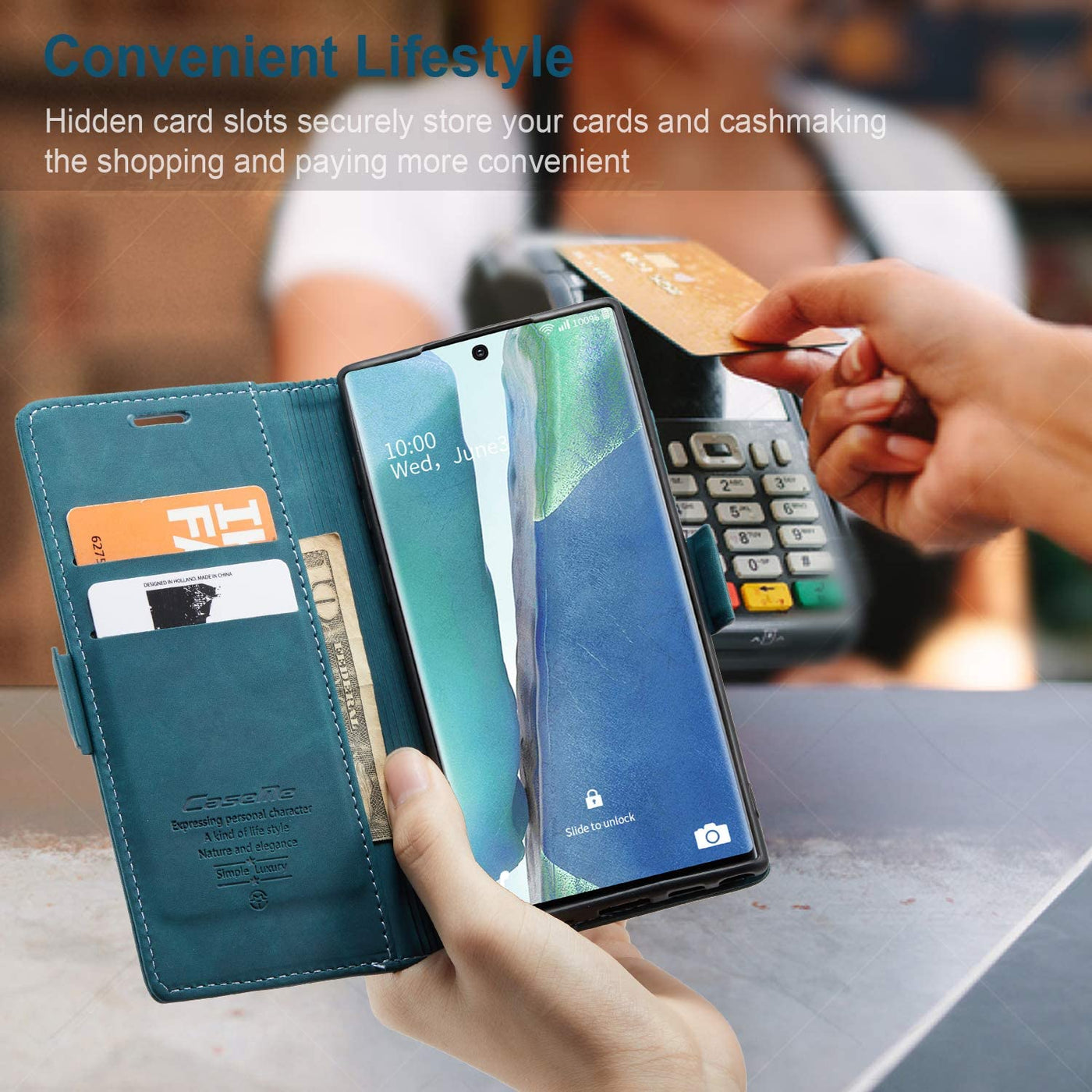 Samsung Galaxy Note 20 Ultra Leather Wallet flip case cover with card slots by Excelsior