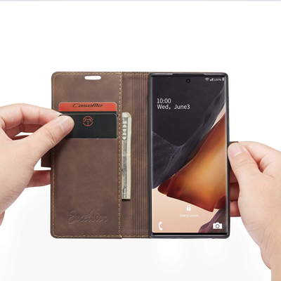 Samsung Galaxy Note 20 Ultra Leather Wallet flip case cover with card slots by Excelsior