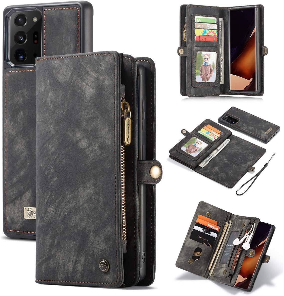 Samsung Galaxy Note 20 Ultra black color leather wallet flip cover case By excelsior