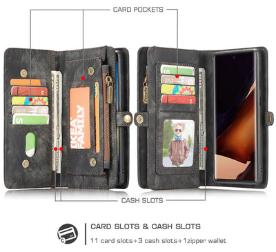 Samsung Galaxy Note 20 Ultra Leather Wallet flip case cover with card slots by Excelsior