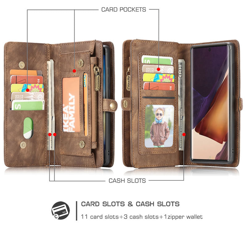 Samsung Galaxy Note 20 Ultra Leather Wallet flip case cover with card slots by Excelsior