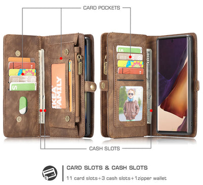 Samsung Galaxy Note 20 Ultra Leather Wallet flip case cover with card slots by Excelsior