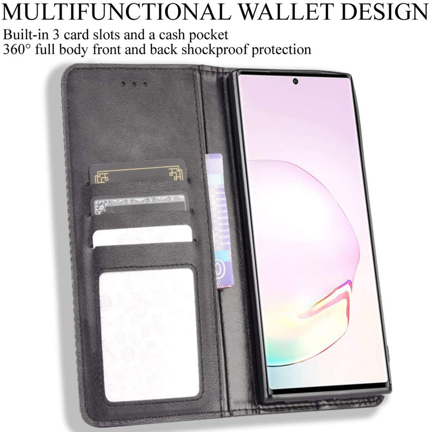 Samsung Galaxy Note 20 Ultra Leather Wallet flip case cover with card slots by Excelsior