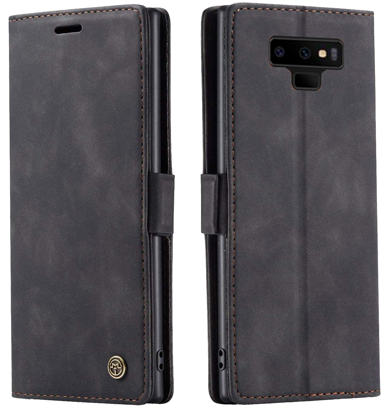 Samsung Galaxy Note 9 black color leather wallet flip cover case By excelsior