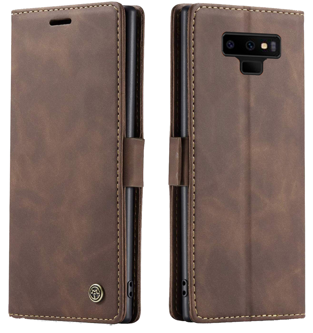Samsung Galaxy Note 9 coffee color leather wallet flip cover case By excelsior
