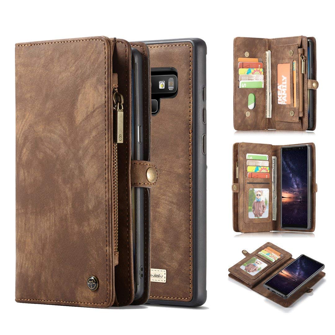 Samsung Galaxy Note 9 coffee color leather wallet flip cover case By excelsior