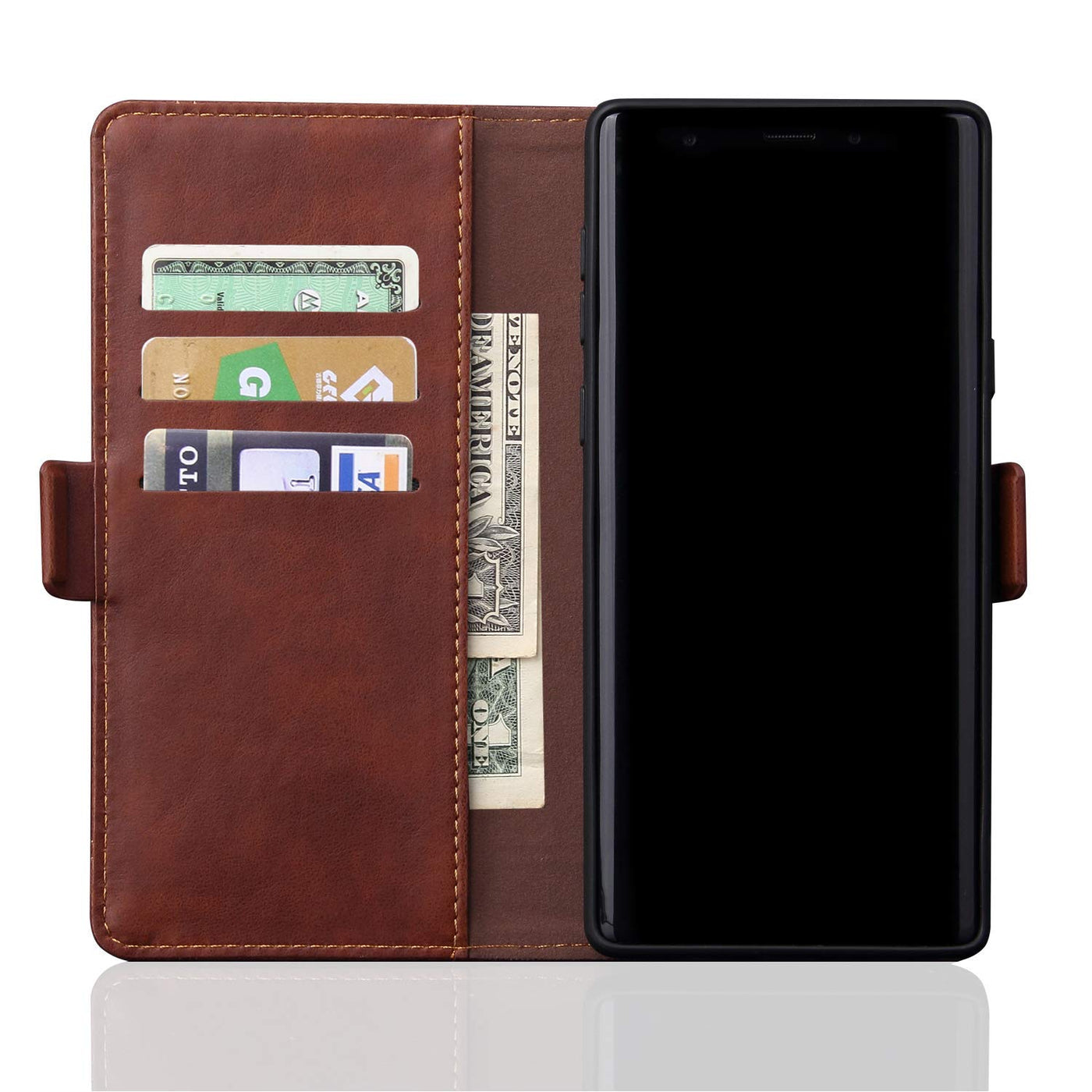 Samsung Galaxy Note 9 Leather Wallet flip case cover with card slots by Excelsior
