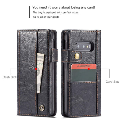 Samsung Galaxy S10e Leather Wallet flip cover with card slots by Excelsior