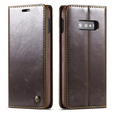 Samsung Galaxy S10 coffee color leather wallet flip cover By excelsior