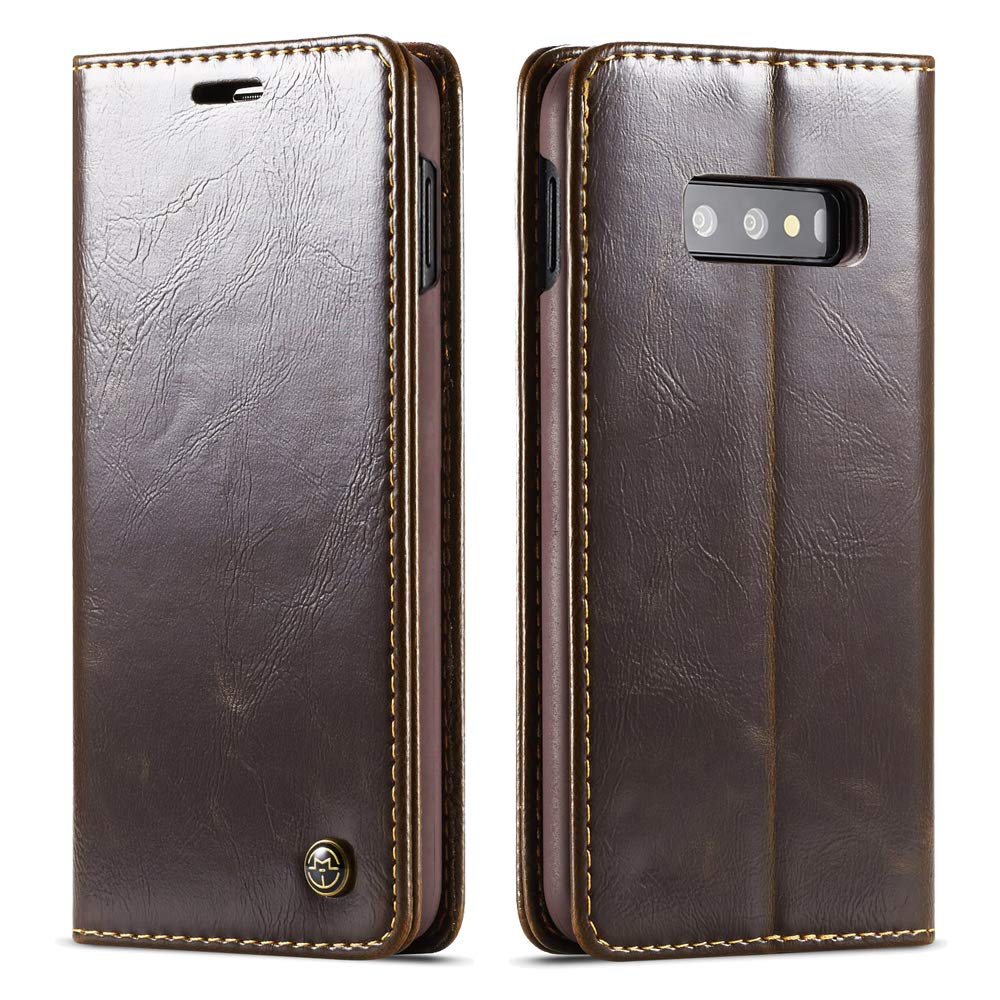 Samsung Galaxy S10e coffee color leather wallet flip cover By excelsior