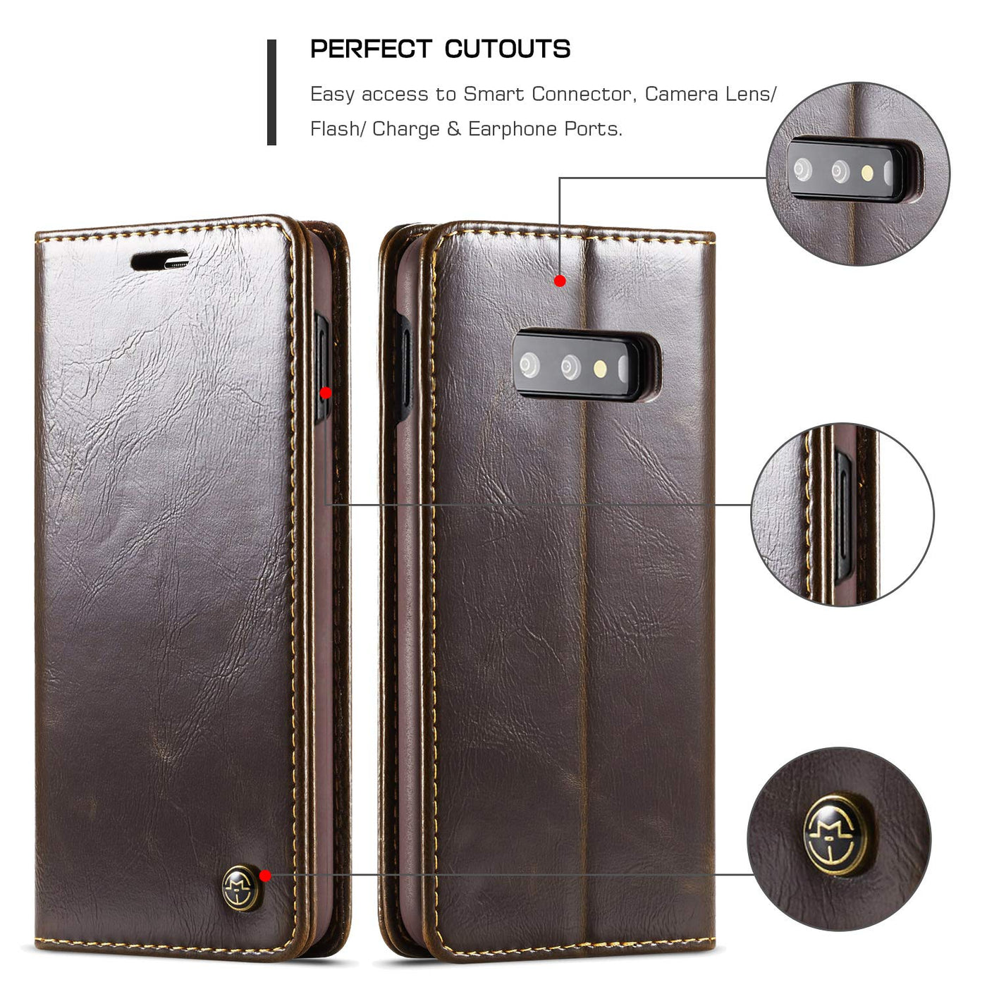 Samsung Galaxy S10 full body protection Leather Wallet flip case cover by Excelsior