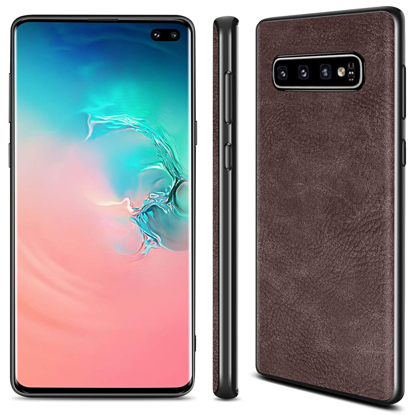 Samsung Galaxy S10 Plus coffee color leather back case